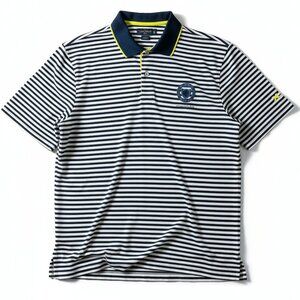 RLX Ralph Lauren Blue Stripe Golf Polo Performance Shirt Compher Cup XL